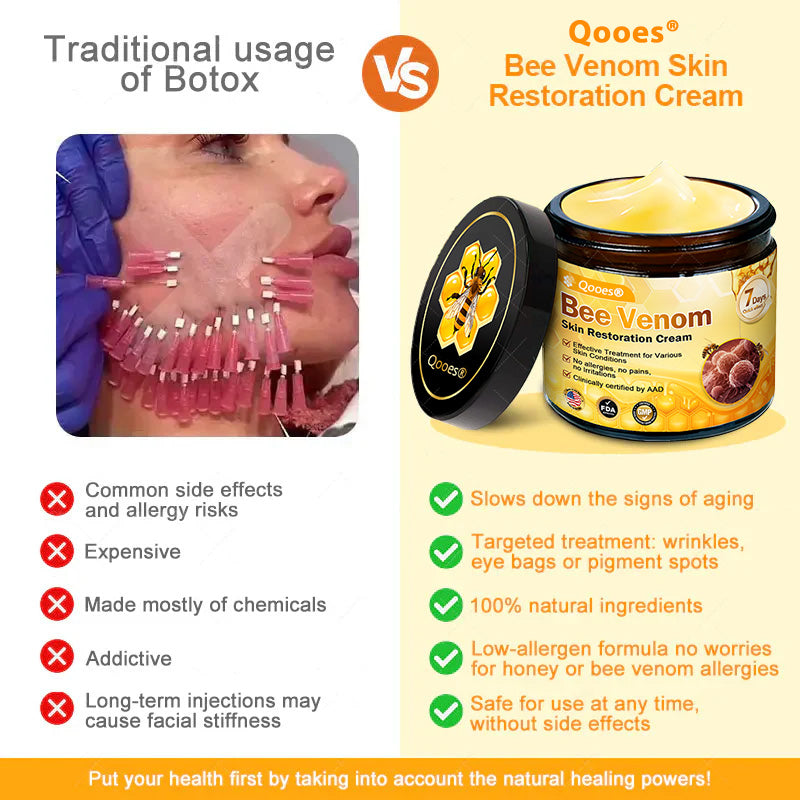 Made and Shipped from USA ✨ Qooes® Bee Venom Skin Restoration Cream ⏰ LAST DAY 80% OFF
