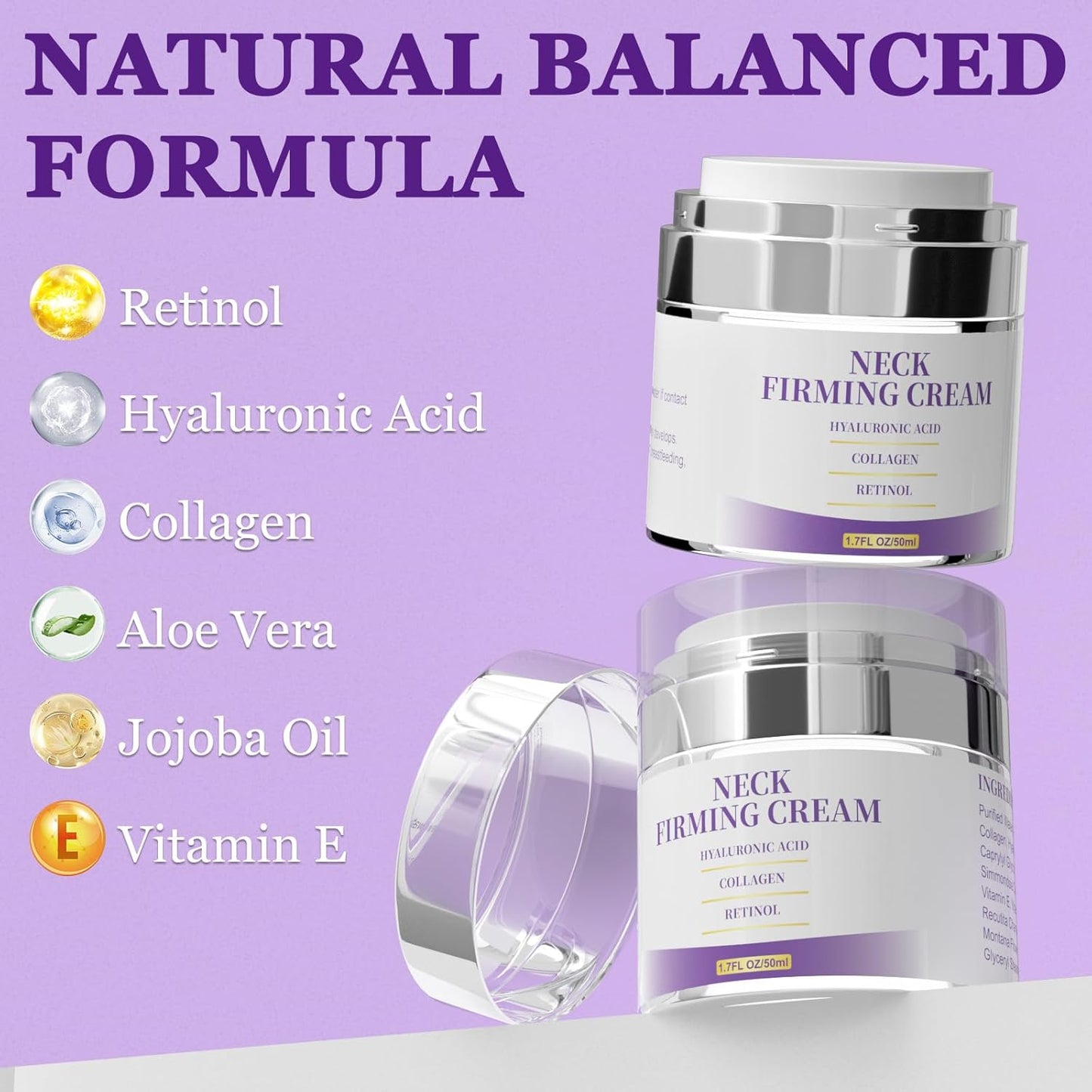 LOVILDS™Premium Neck Firming Cream - Retinol & Collagen Treatment for Wrinkles, Sagging Skin & Double Chin Reduction (50ml)