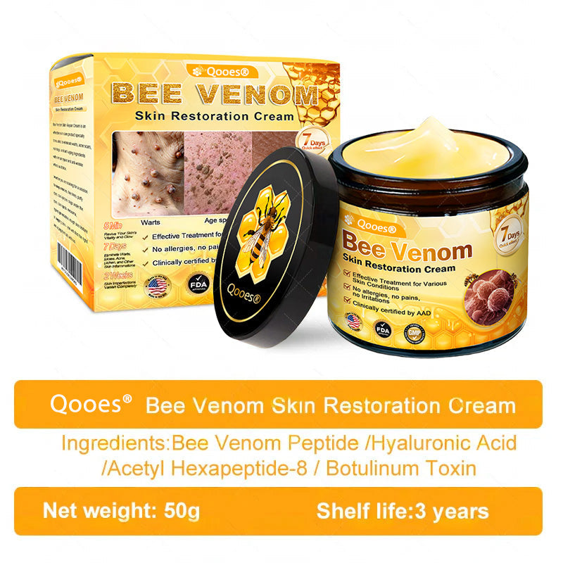 Made and Shipped from USA ✨ Qooes® Bee Venom Skin Restoration Cream ⏰ LAST DAY 80% OFF